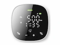 Nedis smartlife luchtkwaliteitsmonitor wifi inclusief display koolstofdioxide (co2) temperatuur vochtigheid android ios wit zwart - afbeelding 1 van  4
