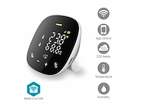 Nedis smartlife luchtkwaliteitsmonitor wifi inclusief display koolstofdioxide (co2) temperatuur vochtigheid android ios wit zwart - afbeelding 2 van  4
