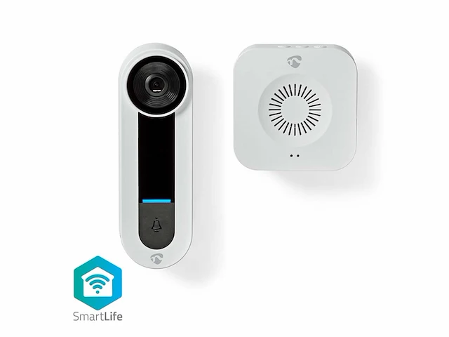 Nedis smartlife videodeurbel wi-fi netvoeding cloud opslag (optioneel) / microsd (niet inbegrepen)ip65 wit - afbeelding 1 van  2