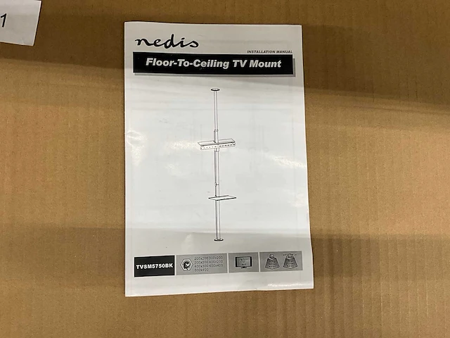 Nedis tvsm5750bk televisie plafond/vloer beugel - afbeelding 2 van  4
