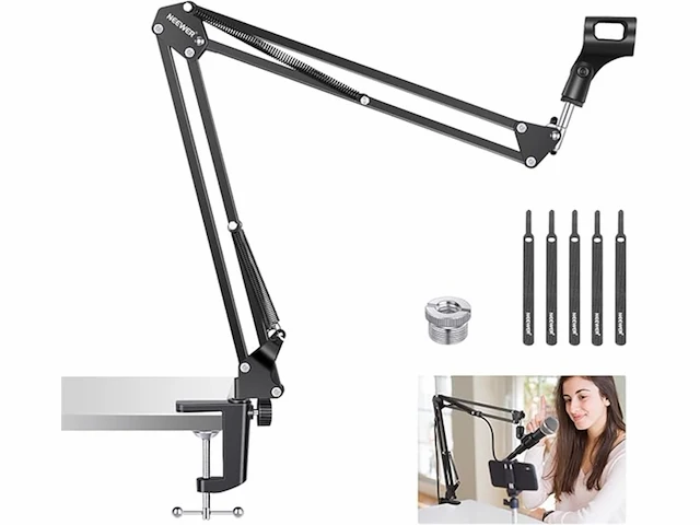 Neewer microfoon arm boom arm microfoon standaard zonder microfoon mic stand zwart - afbeelding 1 van  3