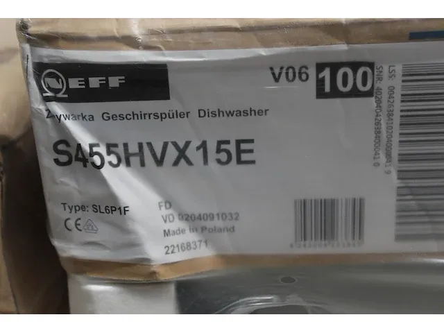 Neff s455hvx15e inbouw vaatwasser type sl6p1f. breedte 60 cm. geluidsniveau 46 db - afbeelding 3 van  4
