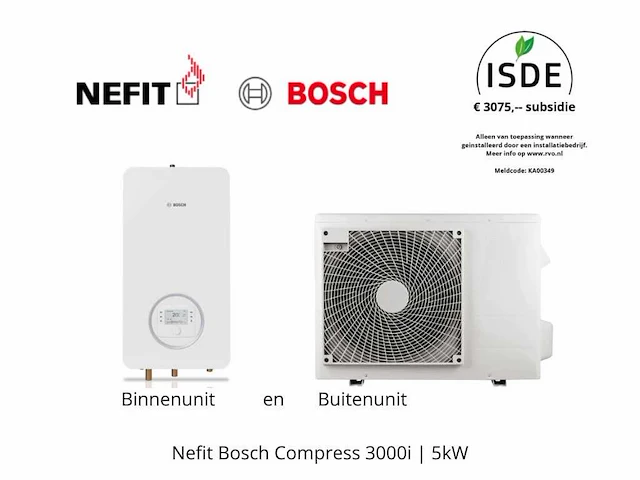 Nefit - bosch - enviline a/w split 5.0 b-s warmtepomp (binnen en buitenunit) - afbeelding 1 van  13