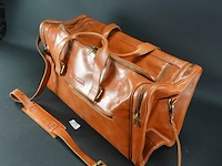 Negotia alpha luxe leren duffel bag. weekendtas, reistas, handbagage. top-grain leer- bruin (nr.8008) - afbeelding 2 van  5
