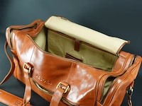 Negotia alpha luxe leren duffel bag. weekendtas, reistas, handbagage. top-grain leer- bruin (nr.8008) - afbeelding 4 van  5