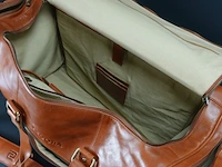 Negotia alpha luxe leren duffel bag. weekendtas, reistas, handbagage. top-grain leer- bruin (nr.8008) - afbeelding 5 van  5