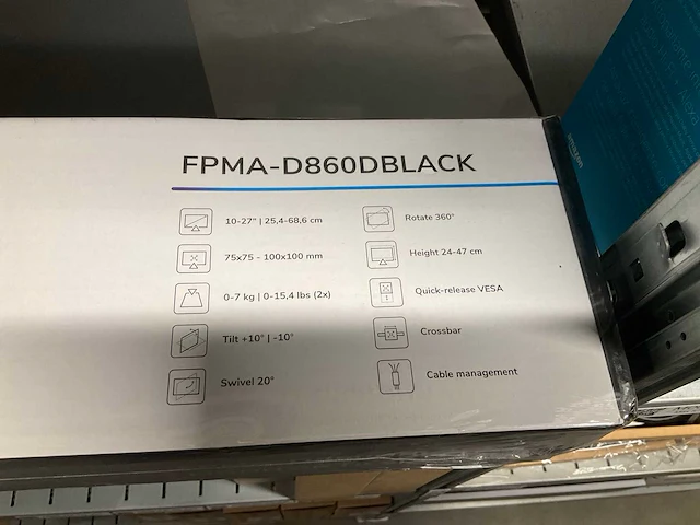 Neomounts fpma-d860dblack monitorsteun - afbeelding 2 van  2