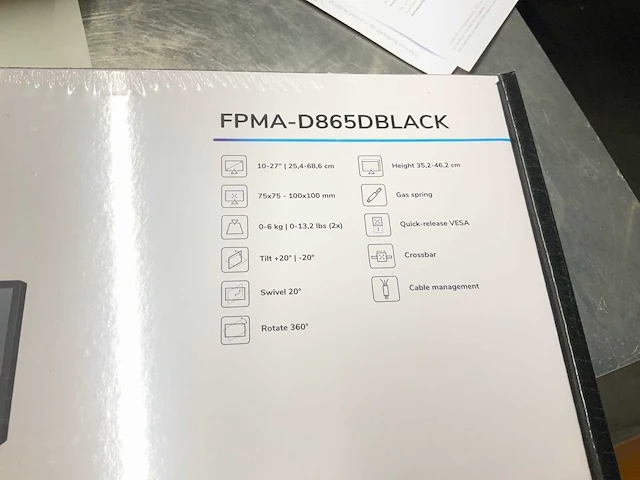Neomounts fpma-d865dblack monitorsteun - afbeelding 1 van  1