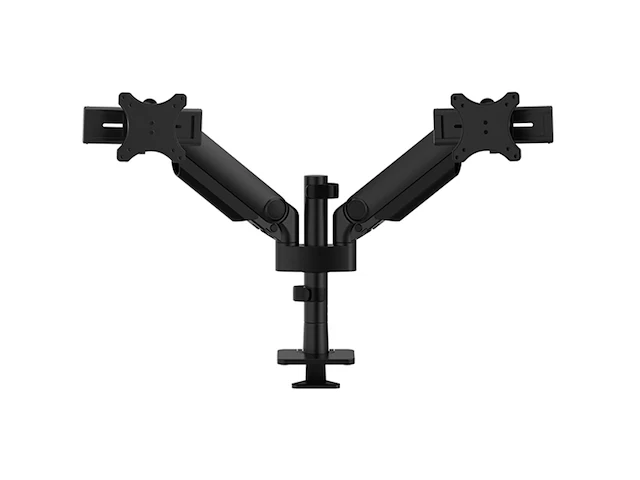 Neomounts one sl bureaubevestiging dubbel scherm schuifbaar vesa topfix klem zwart - afbeelding 2 van  6