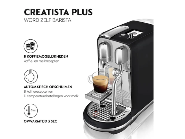Nespresso sage creatista plus - koffiecupmachine - black truffle nespresso - afbeelding 3 van  5