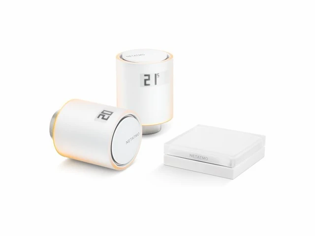 Netatmo slimme radiatorknop multi room starterpack 2 slimme thermostaatknoppen werkt met google home & apple homekit - afbeelding 1 van  5
