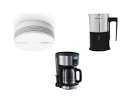 Netatmo slimme rookmelder met wifi - smart rookmelder + inventum mk350 - elektrische melkopschuimer + russell hobbs buckingham 20680-56 - koffiezetapparaat - afbeelding 1 van  2