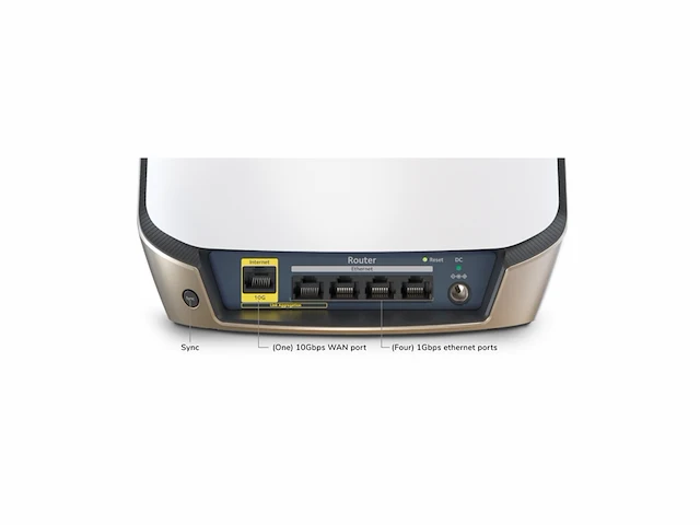Netgear orbi triband wifi 6 router (rbr860s) dekking tot 180 m 100 apparaten internetpoort van 10 gigabit - afbeelding 3 van  6