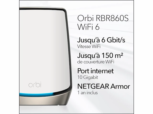 Netgear orbi triband wifi 6 router (rbr860s) dekking tot 180 m 100 apparaten internetpoort van 10 gigabit - afbeelding 4 van  6