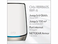 Netgear orbi triband wifi 6 router (rbr860s) dekking tot 180 m 100 apparaten internetpoort van 10 gigabit - afbeelding 4 van  6