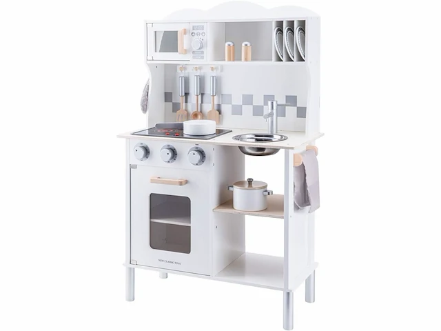 New classic toys kinderkeuken modern elektrische kookplaat wit 11068 - afbeelding 3 van  4