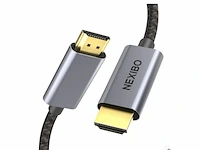 Nexibo premium hdmi 2.1 kabel 8k ultra hd 48gbps ultra high speed 120hz gevlochten nylon 1 meter - afbeelding 1 van  2
