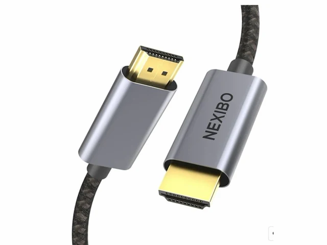 Nexibo premium hdmi 2.1 kabel 8k ultra hd 48gbps ultra high speed 120hz gevlochten nylon 1m - afbeelding 1 van  2
