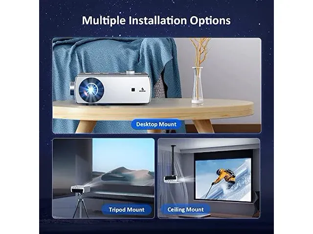 Nexigo wifi bluetooth-projector pj10 - afbeelding 2 van  2