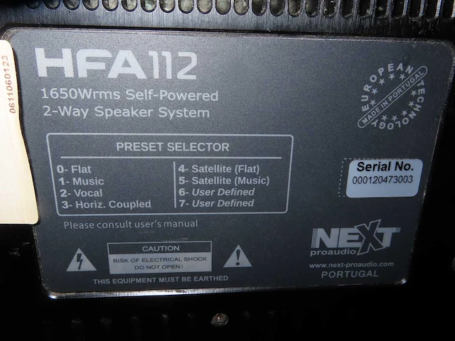 Next pro audio - hfa112 - luidspreker - afbeelding 2 van  3