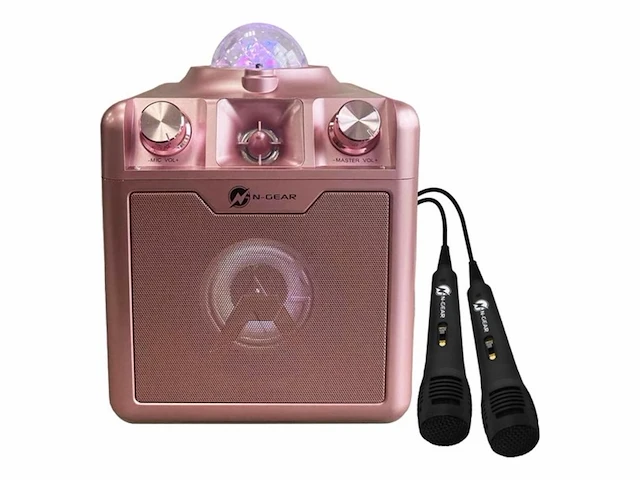 Ngear disco star 710 space pink bluetooth speaker karaoke set party box met sterrenprojector & 2 microfoons - afbeelding 1 van  1