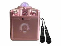 Ngear disco star 710 space pink bluetooth speaker karaoke set party box met sterrenprojector & 2 microfoons