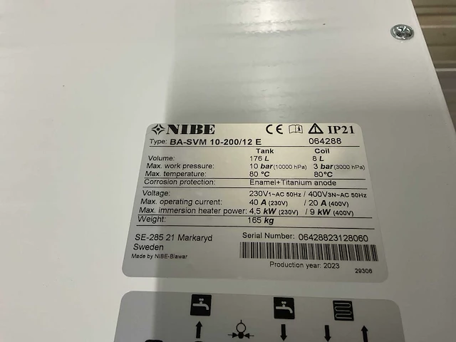 Nibe ba-svm 10-200/12 warmtepomp binnenunit - afbeelding 8 van  18