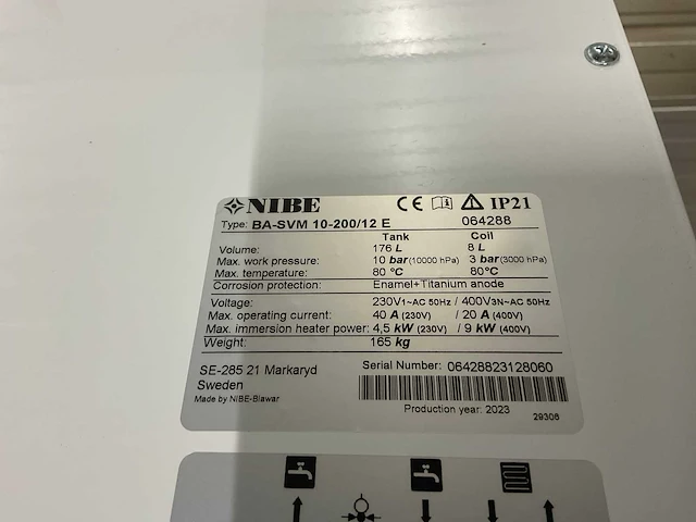 Nibe ba-svm 10-200/12 warmtepomp binnenunit - afbeelding 9 van  18
