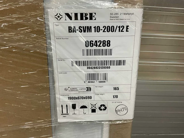 Nibe ba-svm 10-200/12 warmtepomp binnenunit - afbeelding 15 van  18