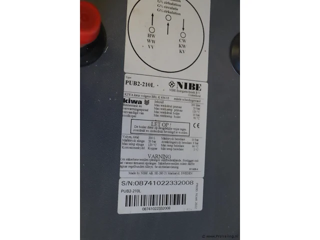 Nibe boiler met warmtewisselaar type pub2-210l - afbeelding 5 van  5