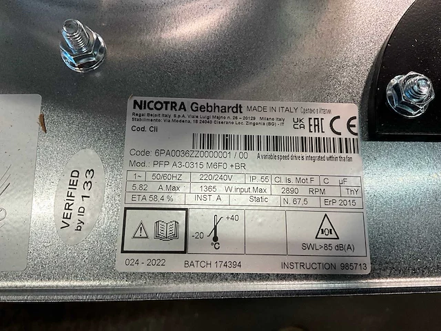 Nicotra gebhardt pfp a3-0315 m6f0 +br rvs afzuig ventilator (4x) - afbeelding 6 van  7