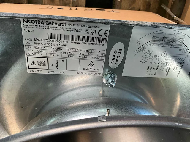 Nicotra gebhardt pfp a3-0355 m6f1 +br rvs afzuig ventilator (4x) - afbeelding 5 van  5