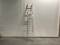 Nieuwe aluminium 2-delige opsteekladder 2x7 - afbeelding 1 van  3