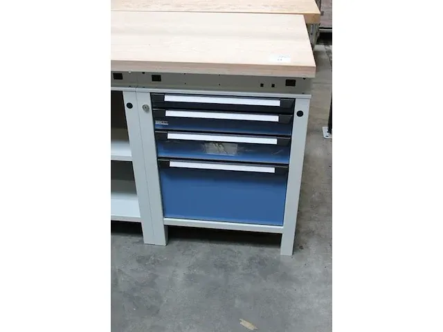 Nieuwe werkbank ottokind voorzien van ladekast en onderplateau met afmeting 176 x 75 x 86 cm. - afbeelding 2 van  3