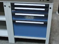 Nieuwe werkbank ottokind voorzien van ladekast en onderplateau met afmeting 176 x 75 x 86 cm. - afbeelding 2 van  3