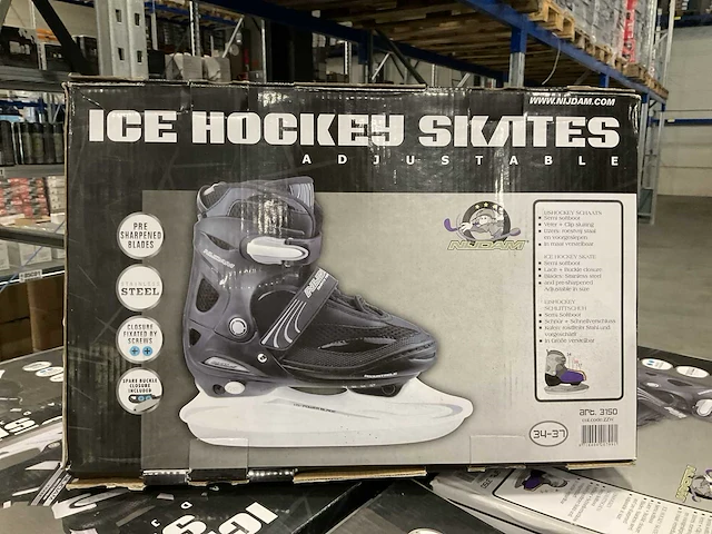 Nijdam adjustable ice hockey skates diverse maten (80x) - afbeelding 1 van  5