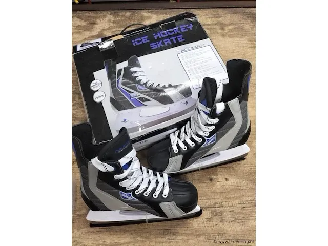 Nijdam-ice hockey skate semi softboot zwart/blauw maat 44 - afbeelding 1 van  2