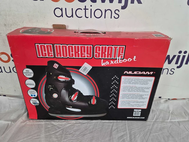 Nijdam ijshockeyschaats - volwassenen - hardboot - zwart - maat 43 - afbeelding 2 van  2