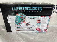 Nijdam kunstschaats - verstelbaar - hardboot - wit/blauw - maat 34-37 - afbeelding 2 van  2