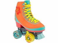 Nijdam rolschaatsen led star zebra fluororanje/lichtblauw/geel 33/34 - afbeelding 3 van  5