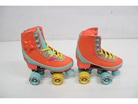 Nijdam rolschaatsen led star zebra fluororanje/lichtblauw/geel 33/34 - afbeelding 4 van  5