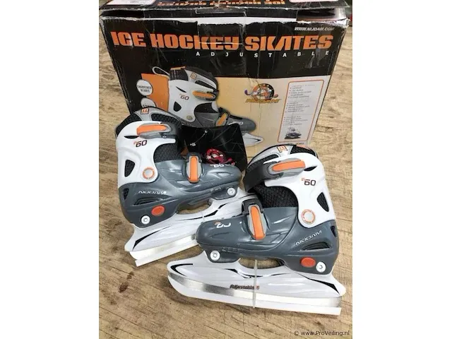 Nijsam ice-hockey schaats verstelbaar oranje/grijs maat 27 t/m30 - afbeelding 1 van  3