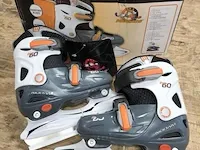 Nijsam ice-hockey schaats verstelbaar oranje/grijs maat 27 t/m30 - afbeelding 1 van  3