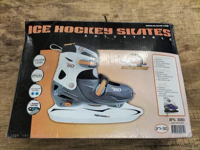 Nijsam ice-hockey schaats verstelbaar oranje/grijs maat 27 t/m30 - afbeelding 2 van  3