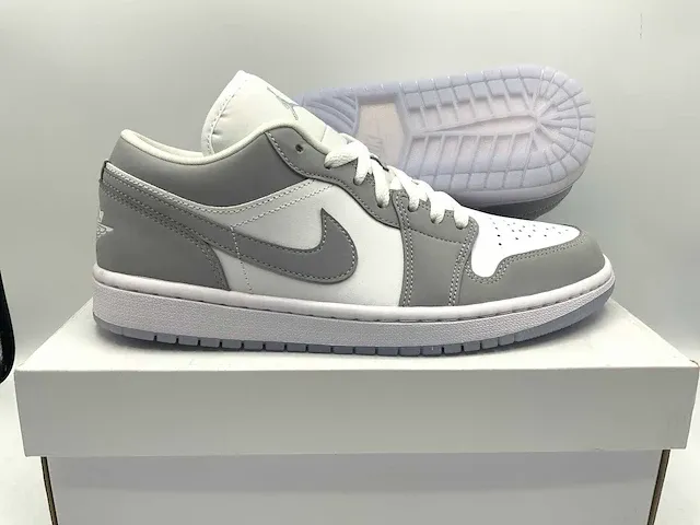 Nike air jordan 1 low white/wolf grey-aluminium sneakers 41 - afbeelding 1 van  2
