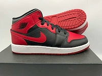 Nike air jordan 1 mid black/gym red-white sneakers 38.5
