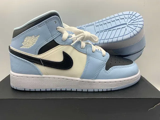 Nike air jordan 1 mid ice blue/black-sail-white sneakers 38 - afbeelding 1 van  2