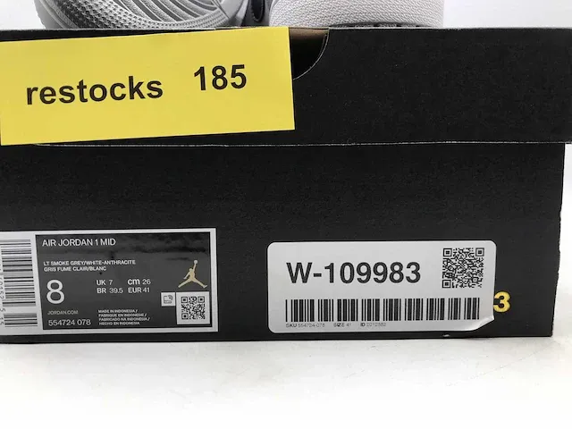 Nike air jordan 1 mid lt smoke grey/white-anthracite sneakers 41 - afbeelding 2 van  2