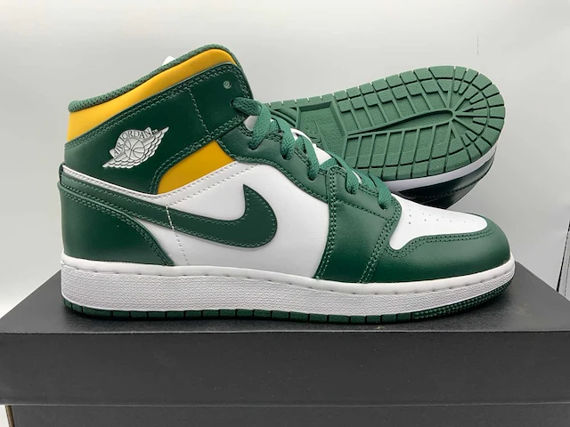 Nike air jordan 1 mid noble green/pollen-white sneakers 40 - afbeelding 1 van  2