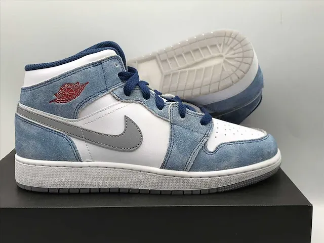 Nike air jordan 1 mid se french blue/red sneakers 39 - afbeelding 1 van  2